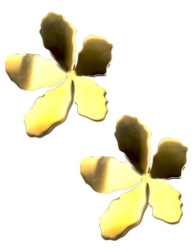 PENDIENTES DORADOS DE FLORES MUY ELEGANTES PARA BODAS - Imagen 1