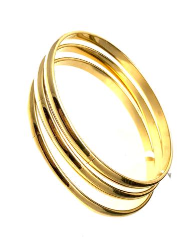 PULSERAS DORADAS PARA MUJER EN ACERO JUEGO DE TRES - Imagen 1