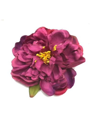 FLORES TELA BUGAMBILIAS Y PURPURA EN BROCHE O TOCADO