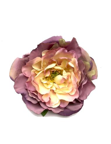 BROCHES DE FLORES TELA MALVAS Y BEIGE PARA DECORAR PAMELAS