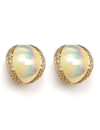 PENDIENTES DE CLIP PARA FIESTA CON PERLAS IRISADAS Y PLATEADO