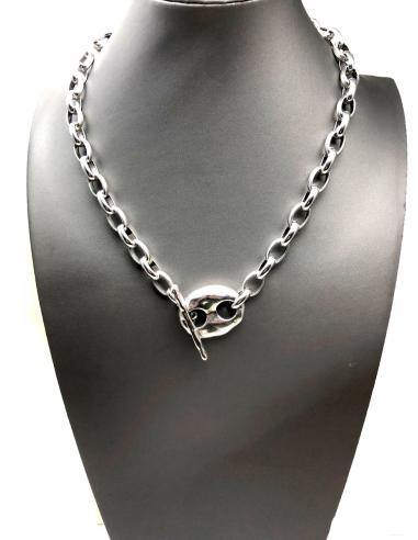 CADENAS Y COLLARES MUJER PLATA CON DETALLE DE CALABROTE