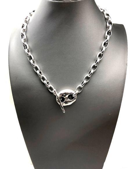 CADENAS Y COLLARES MUJER PLATA CON DETALLE DE CALABROTE