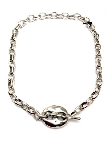 CADENAS Y COLLARES MUJER PLATA CON DETALLE DE CALABROTE