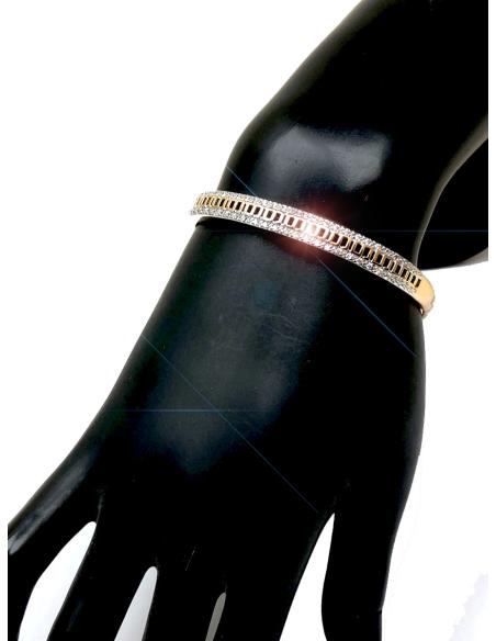 PULSERAS DORADAS DE MUJER CON DISEÑO DE CAÑA DECORADO