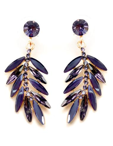 PENDIENTES MORADOS DE BISUTERIA PARA BODAS Y DE FIESTA