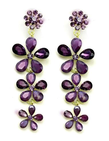 PENDIENTES MORADOS DE BISUTERIA ESPECIAL INVITADAS DE BODAS