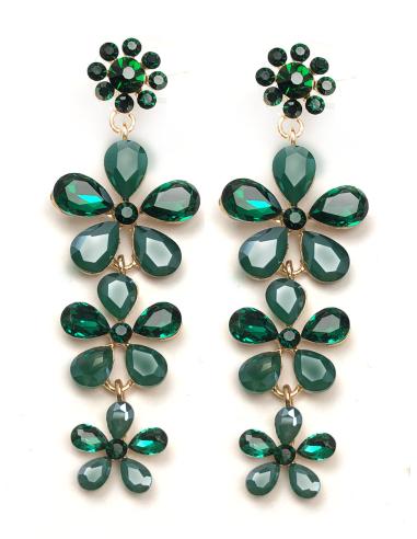 PENDIENTES DE FIESTA LARGOS EN TONOS VERDES SUPER BONITOS