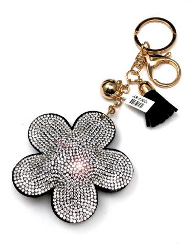 LLAVEROS CON FLORES DE CRISTAL BRILLO PARA BOLSOS Y LLAVES - Imagen 1