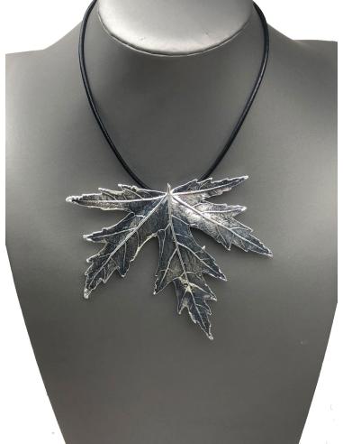COLGANTES Y COLLARES MUJER PLATA HOJA DE ARCE, TAMBIEN SIRVE DE BROCHE - Imagen 3