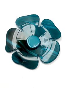 BROCHES AZULES PARA MUJER CON PRECIOSA FLOR TIPO CAREY COLOR - Imagen 1