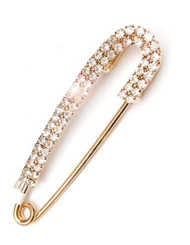 BROCHES DE IMPERDIBLE DORADO DECORADO CON CRISTAL FIESTA - Imagen 1