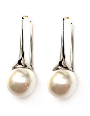 PENDIENTES MUJER LARGOS CON PERLAS DISEÑO DE DORMILONA - Imagen 1