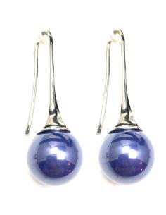 PENDIENTES MUJER LARGOS CON PERLAS AZULONAS DE DORMILONA - Imagen 1