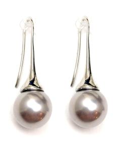 PENDIENTES MUJER LARGOS CON PERLAS GRISES DE DORMILONA - Imagen 1