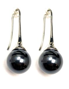 PENDIENTES MUJER LARGOS CON PERLAS NEGRAS DE DORMILONA - Imagen 1