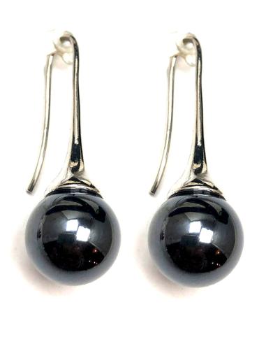 PENDIENTES MUJER LARGOS CON PERLAS NEGRAS DE DORMILONA - Imagen 1