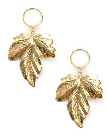 pendientes mujer piedra de nacar ideal para fiesta y eventos - Imagen 1
