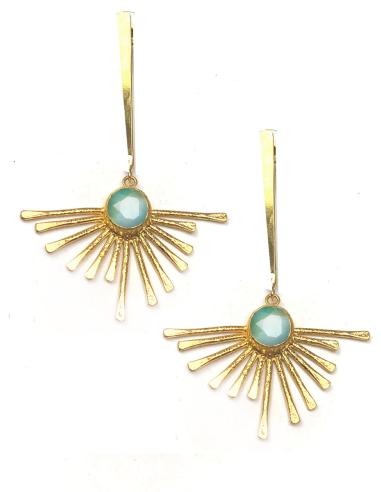 Alta bisueteria, pendientes largos mujer azul cielo, pendientes rayos - Imagen 1