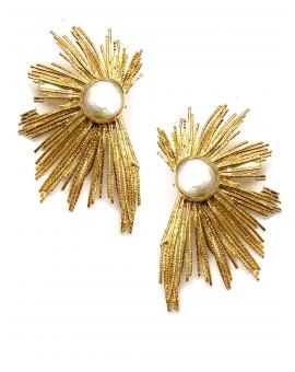 MUJER PENDIENTES GRANDES JOYERIA, PARA LUCIR RADIANTE MADRE PERLA - Imagen 1