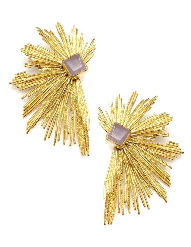MUJER PENDIENTES ALTA BISUTERIA Y JOYERIA CON PIEDRAS DE CUARZO - Imagen 1
