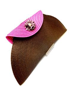 BOLSOS DE FIESTA DE RAFIA MARRONES Y FUCSIAS DISEÑO CAPOTE - Imagen 1