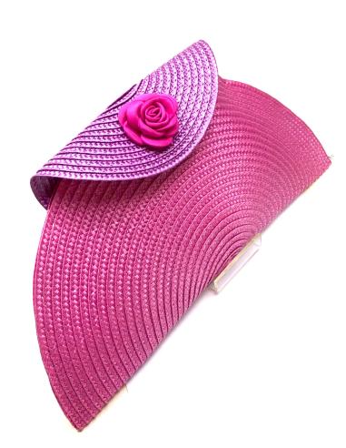 Bolso De Mano De Ante Para Boda Y Fiesta - Color Fucsia, Cadena Plateada, Tamaño Mediano