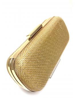 BOLSOS DE FIESTA DORADOS CLUTCH MALLA METALICA PARA BODAS - Imagen 1
