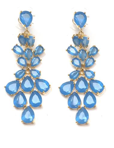 PENDIENTES MUJER LARGOS AZULES ELEGANTES PARA BODAS Y EVENTOS - Imagen 1