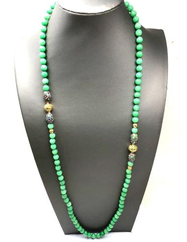 COLLARES VERDES DE JADE Y TURQUESA PARA DAR VARIAS VUELTAS - Imagen 1