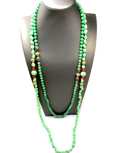 COLLARES VERDES DE JADE Y TURQUESA PARA DAR VARIAS VUELTAS - Imagen 1