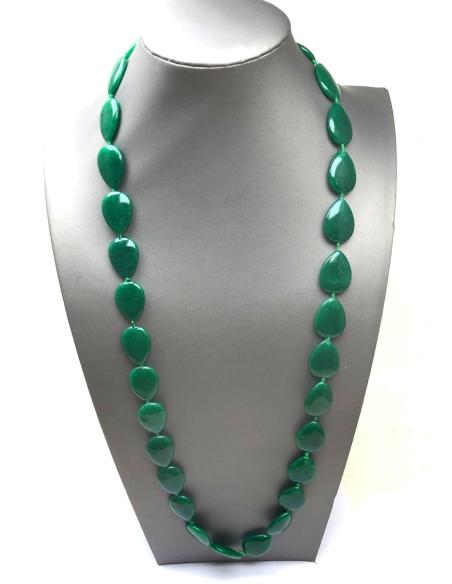 COLLARES LARGOS DE PIEDRAS VERDES Y EN ROJO CORAL JUEGO DE 3 - Imagen 1