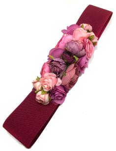 CINTURONES GRANATES DE FIESTA ELASTICOS CON FLORES BONITAS - Imagen 1