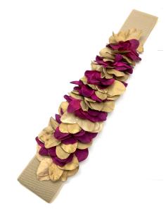 CINTURONES DE FIESTA ELASTICOS BUGAMBILIAS Y MARRON CLARO - Imagen 1