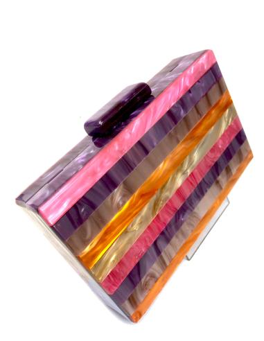 BOLSOS DE FIESTA DE CAREY ANACARADO MORADO Y ROSA ENTRE OTROS - Imagen 1
