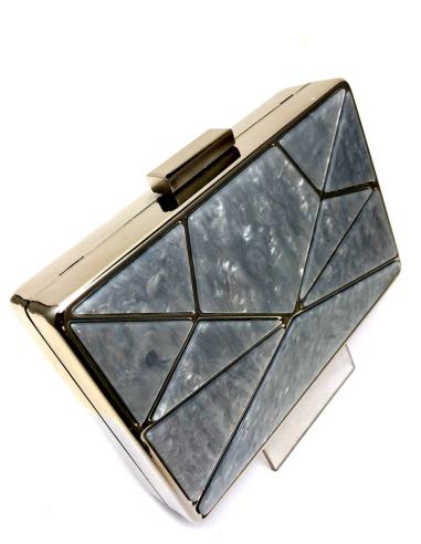 BOLSOS DE FIESTA EN CAREY GRIS ANACARADO DISEÑO GEOMETRICO - Imagen 1