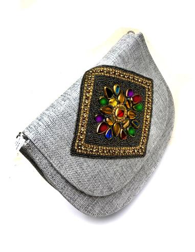 BOLSO RAFIA GRIS PARA BODAS DISEÑOS EXCLUSIVOS CON PEDRERIA - Imagen 1