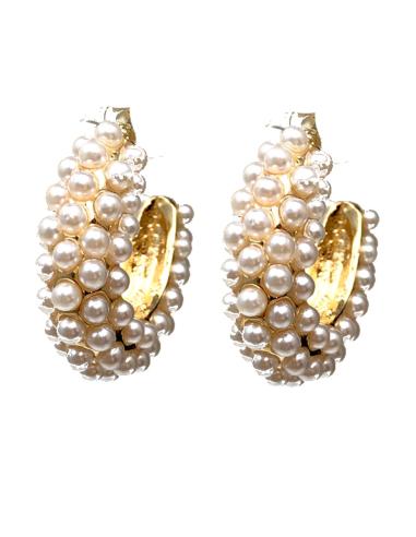 PENDIENTES PARA MUJER DE AROS DECORADOS CON PERLITAS - Imagen 1