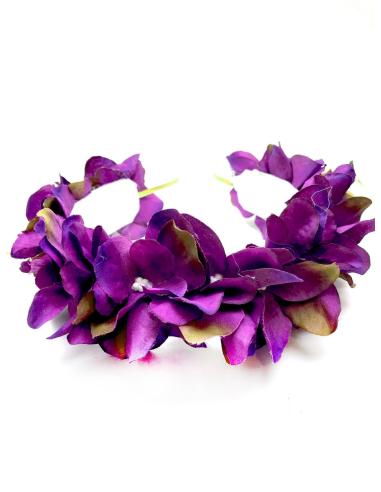 DIADEMAS MORADAS DE FLORES PARA LLEVAR CON TU TRAJE EN BODAS - Imagen 1