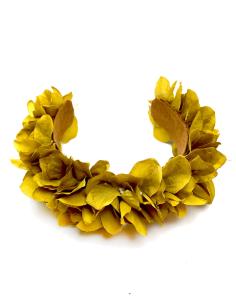 DIADEMAS BODA CON FLORES AMARILLO LATON - Imagen 1