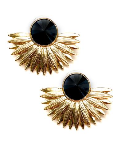PENDIENTES DORADOS CON PRECIOSO DISEÑO DE ABANICO - Imagen 1