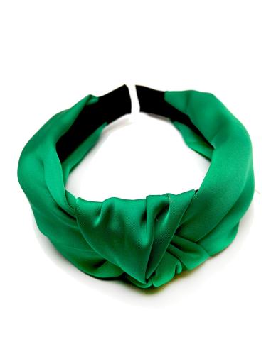 DIADEMAS VERDES DE FIESTA PARA MUJER DISEÑO DE SEDA CON NUDO - Imagen 1