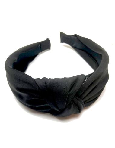 DIADEMAS NEGRAS DE FIESTA PARA MUJER DISEÑO DE SEDA CON NUDO - Imagen 1