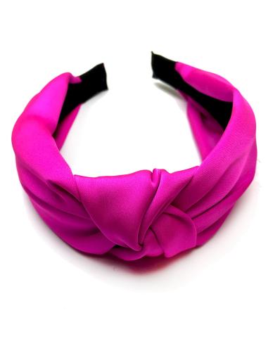 DIADEMAS FUCSIAS DE FIESTA PARA MUJER DISEÑO DE SEDA CON NUDO - Imagen 1
