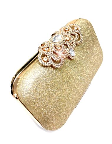 BOLSOS DE FIESTA DORADOS CON PRECIOSO CIERRE JOYA PARA BODAS - Imagen 1
