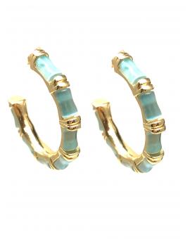 PENDIENTES MUJER CON AROS DECORADOS CON PIEDRAS DE COLOR - Imagen 1