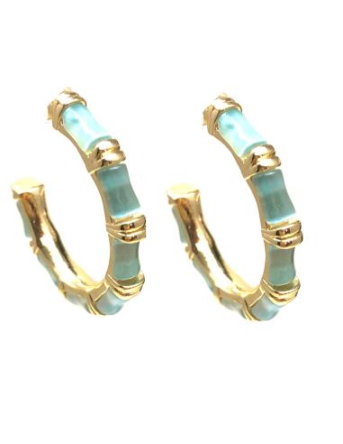 PENDIENTES MUJER CON AROS DECORADOS CON PIEDRAS DE COLOR - Imagen 1