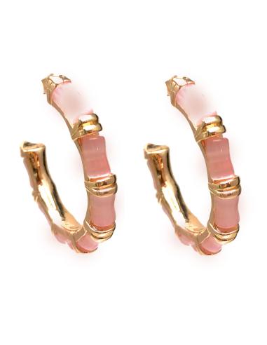PENDIENTES MUJER CON AROS DECORADOS CON PIEDRAS DE COLOR - Imagen 2