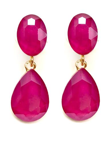 PENDIENTES MUJER DE FIESTA CON CRISTAL EN DIFERENTES COLORES - Imagen 1