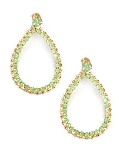 PENDIENTES LARGOS DE FIESTA CON ELEGANTE LAGRIMA CRISTAL COLOR - Imagen 2